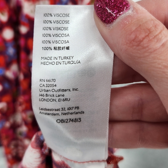 Anthropologie Robin Tiered Mini Dress Whimsical‎ Cat Ruffled Red Medium - Picture 6 of 7